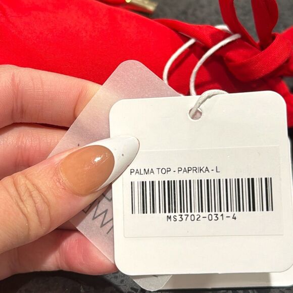 NWT Monday Swimwear Palma Triangle Bikini Top Size Large Paprika Red - Picture 6 of 6